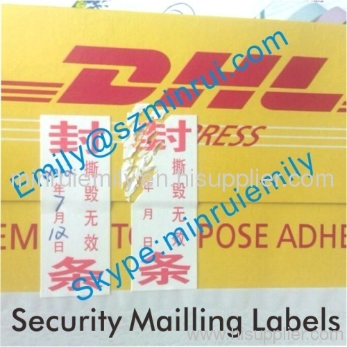 Custom Adhesive Destructive Tamper Evident Labels,Security Seal Stickers