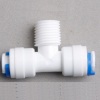 Water pipe feed connector and male tee adapter for water filter