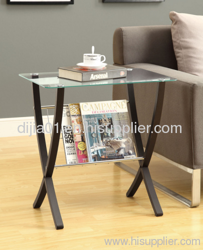 Magazine Glass Side Table