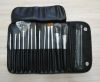 16pcs Natural hair Makeup brush with Black PU Pouch