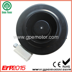 High efficiency 48v DC Inline exhaust Fan with 220 EC centrifugal fan K160