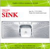 Single bowl double drains inox sink 1.5 meter