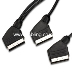 Scart Cable 21 Pin Scart Plug 1 To 2