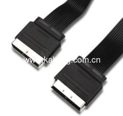 Flat Scart Cable 21 Pin Scart Plug To 21Pin Plug