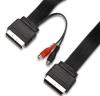 Flat Scart Cable Scart Plug to Scart Plug +2xRCA sockets