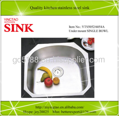 Undermount kitchen single bowl sink stainless steel 