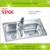 Double bowls topmount kitchen sink top counter