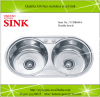 Round double bowls vegetable kitchen sink