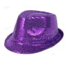 Plastic flakelet Fedora hats shine