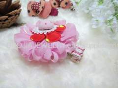 Children Hair accessories, Children Hair ornament Fancy Handmade BYFJ1102 Flower Fabric Hair Clip, Hairpin, Hair Grip