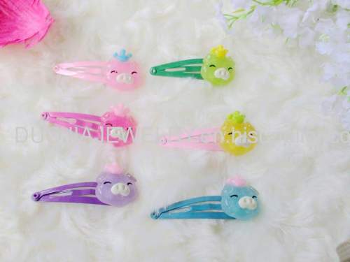 Children Hair accessories, Children Hair ornament Fashionable Animal Shape Resin BB Hair Clip