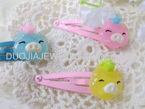 Children Hair accessories, Children Hair ornament Fashionable Animal Shape Resin BB Hair Clip