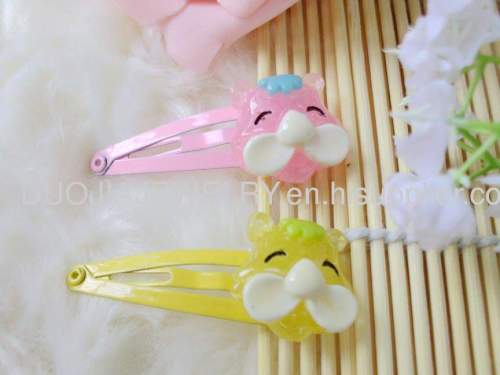 Children Hair accessories, Children Hair ornament Handmade ZBBJ005 Animal Shape Resin BB Hair Clip