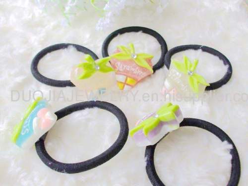 Children Hair accessories, Children Hair ornament DFS006 Fruit Shape Hair Rubber Bands, Hair Elastic Bands with resin