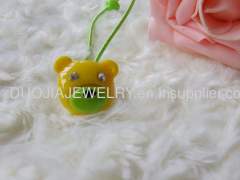 Fancy Handmade DFS007 Lovely Bear Hair Rubber Bands with Resin Design Children Hair accessories, Children Hair ornament