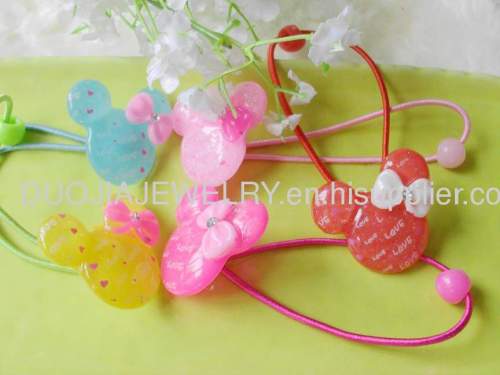 Handmade DFS015 Lovely Mickey Head Shape Resin Hair Rubber Band Children Hair accessories, Children Hair ornament