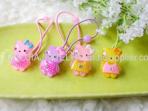 Fashion Handmade DFS020 Cute Kitty Cat Shape Resin Hair Rubber Band Children Hair accessories, Children Hair ornament