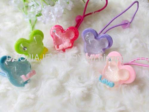 Children Hair accessories, Children Hair ornament Handmade DFS027 Lovely Mickey Shape Resin Hair Rubber Band