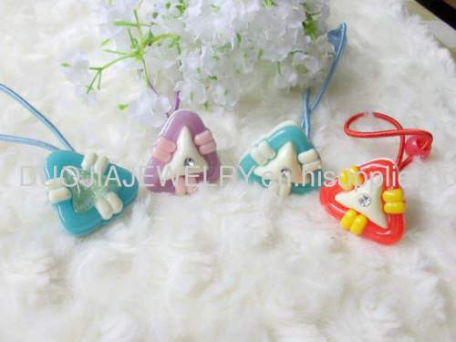 Children Hair accessories, Children Hair ornament DFS028 Lovely Triangle Resin Hair Rubber Band /Hair Elastic Band