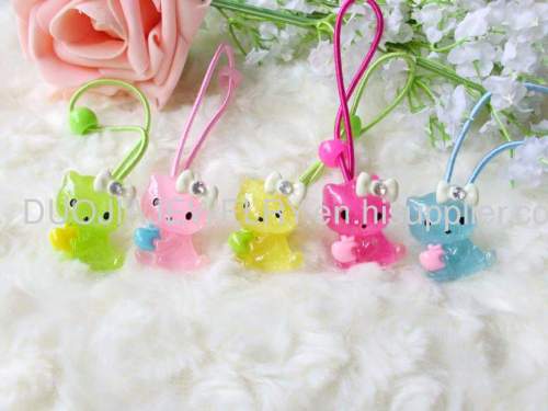 Children Hair accessories, Children Hair ornament DFS034 Cute Kitty Cat Resin Rubber Band /Hair Elastic Band for Girls