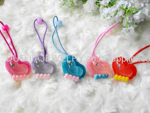 Children Hair accessories, Children Hair ornament Handmade DFS043 Attractive heart Resin Rubber Band