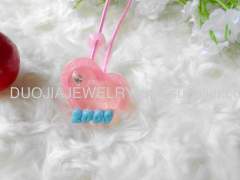 Children Hair accessories, Children Hair ornament Handmade DFS043 Attractive heart Resin Rubber Band