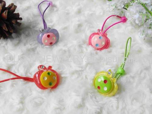 Children Hair accessories, Children Hair ornament DFS047 Cute Apple Shape Resin Rubber Band /Hair Elastic Band