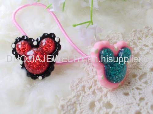 Children Hair accessories, Children Hair ornament SBDFS001 MICKEY Shape Resin Hair Rubber Bands, Hair Elastic Bands