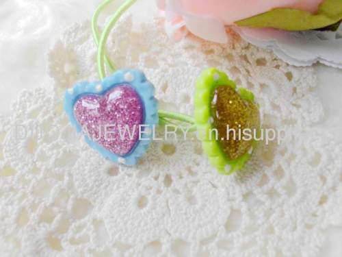 Children Hair accessories, Children Hair ornament SBDFS012 Heart sin Hair Rubber Bands/Hair Elastic Bands