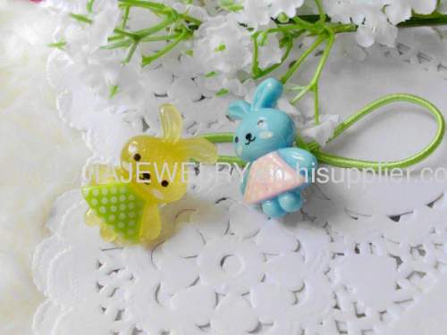 Children Hair accessories, Children Hair ornament 2012 fashion SBDFS015 Rabbit Hair Rubber Bands /Hair Elastic Bands