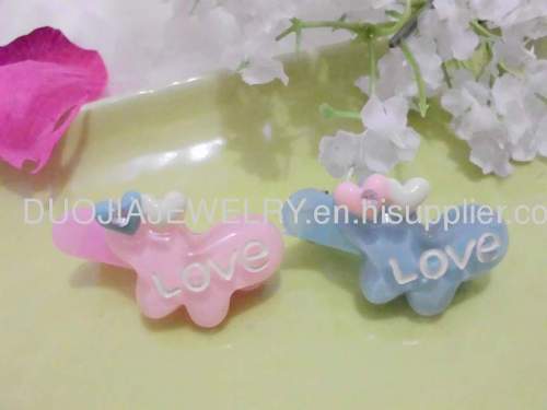 Children Hair accessories, Children Hair ornament Handmade BBJ007 Cute Heart Resin Duck Mouth Hairpin/Hair Clip