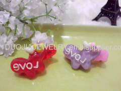 Children Hair accessories, Children Hair ornament Handmade BBJ007 Cute Heart Resin Duck Mouth Hairpin/Hair Clip