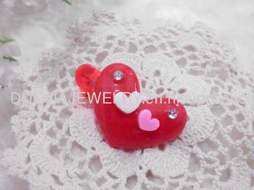 BBJ010 Lovely Heart Shape Resin Duck Mouth Hairpin/Hair Clip Children Hair accessories, Children Hair ornament