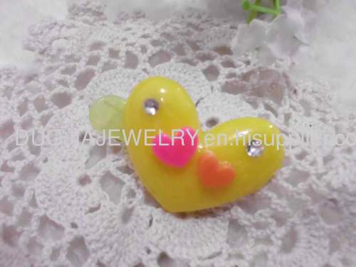 BBJ010 Lovely Heart Shape Resin Duck Mouth Hairpin/Hair Clip Children Hair accessories, Children Hair ornament