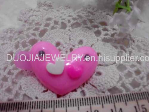 BBJ010 Lovely Heart Shape Resin Duck Mouth Hairpin/Hair Clip Children Hair accessories, Children Hair ornament