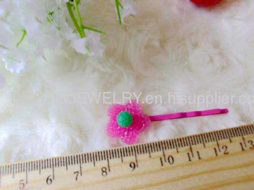 Children Hair accessories, Children Hair ornament Fancy YZJ001 Flower Iron and Resin Hair Clip /Hair Grip /Hairpin