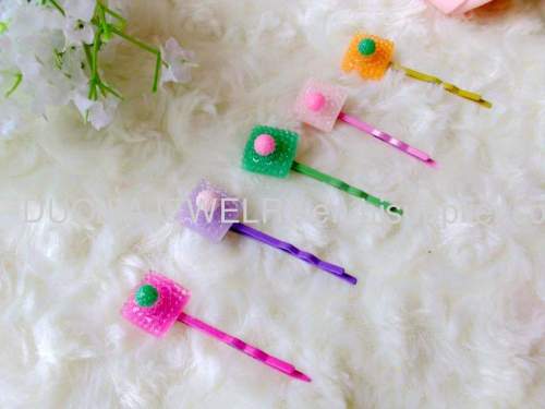 Children Hair accessories, Children Hair ornament YZJ002 Iron and Resin Hair Clip/ Hair Grip/ Hairpin