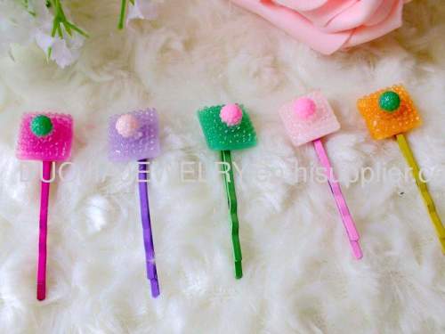 Children Hair accessories, Children Hair ornament YZJ002 Iron and Resin Hair Clip/ Hair Grip/ Hairpin