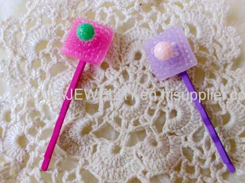 Children Hair accessories, Children Hair ornament YZJ002 Iron and Resin Hair Clip/ Hair Grip/ Hairpin