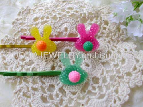 Children Hair accessories, Children Hair ornament YZJ010 Mickey Shape Iron and Resin Hair Clip/ Hair Grip/ Hairpin