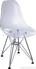 clear acrylic steel legs eames DSR baby dining chairs