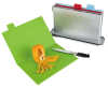 3pcs folding chopping board with water pan, one side knife shelves