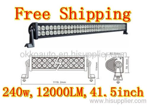 Free shipping 240w LED light bar for Off road,side by side ,4*4,ATV,UTV,Buck