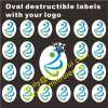 Custom Oval Destructible Labels with Custom Company Logo,Oval Tamper Evident Stickers With Custom Logo