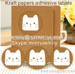 Small Adheasive Stickers Made Of Kraft Adhesive Labels,Kraft Stickers for Notebooks