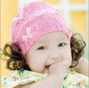 Handmade Lace Baby Headband with wig 4 Bowknot Baby headband, Baby Hair Band, Baby Hair Accessories, Baby Hair Ornament