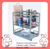 Stainless steel pull out basket with soft closing slides