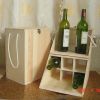 Wooden 6 bottles wine box with handle