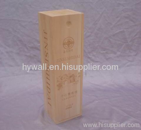 Wooden slide lid single bottle wine box single wood wine box
