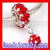european Pave Crystal Dangle Charm With Silver Plated Core Wholesale